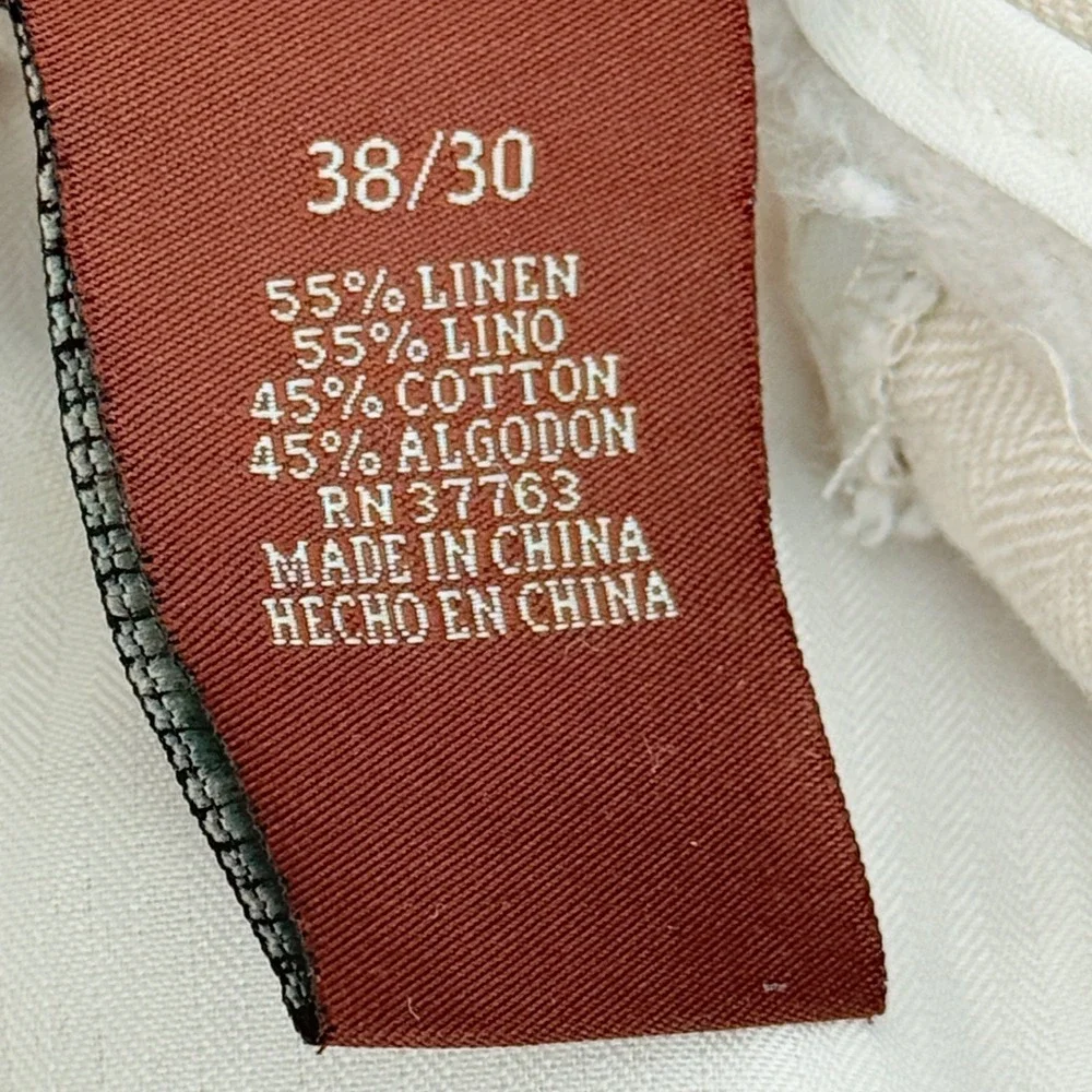 Perry Ellis Linen‎ Blend Flat Front Dress Pants Size 38/30 super soft!
